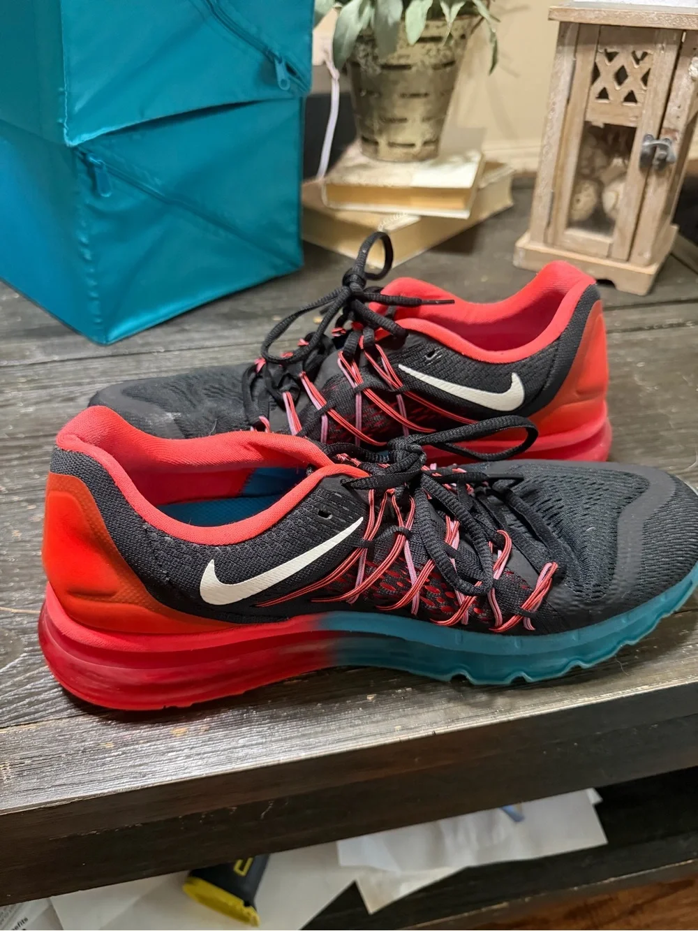 Nike Black and Red Gradient Sole Sneakers